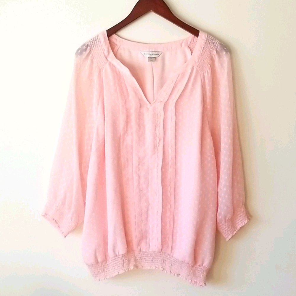 Christopher & Banks Pink 🌸 spring blouse sz XL